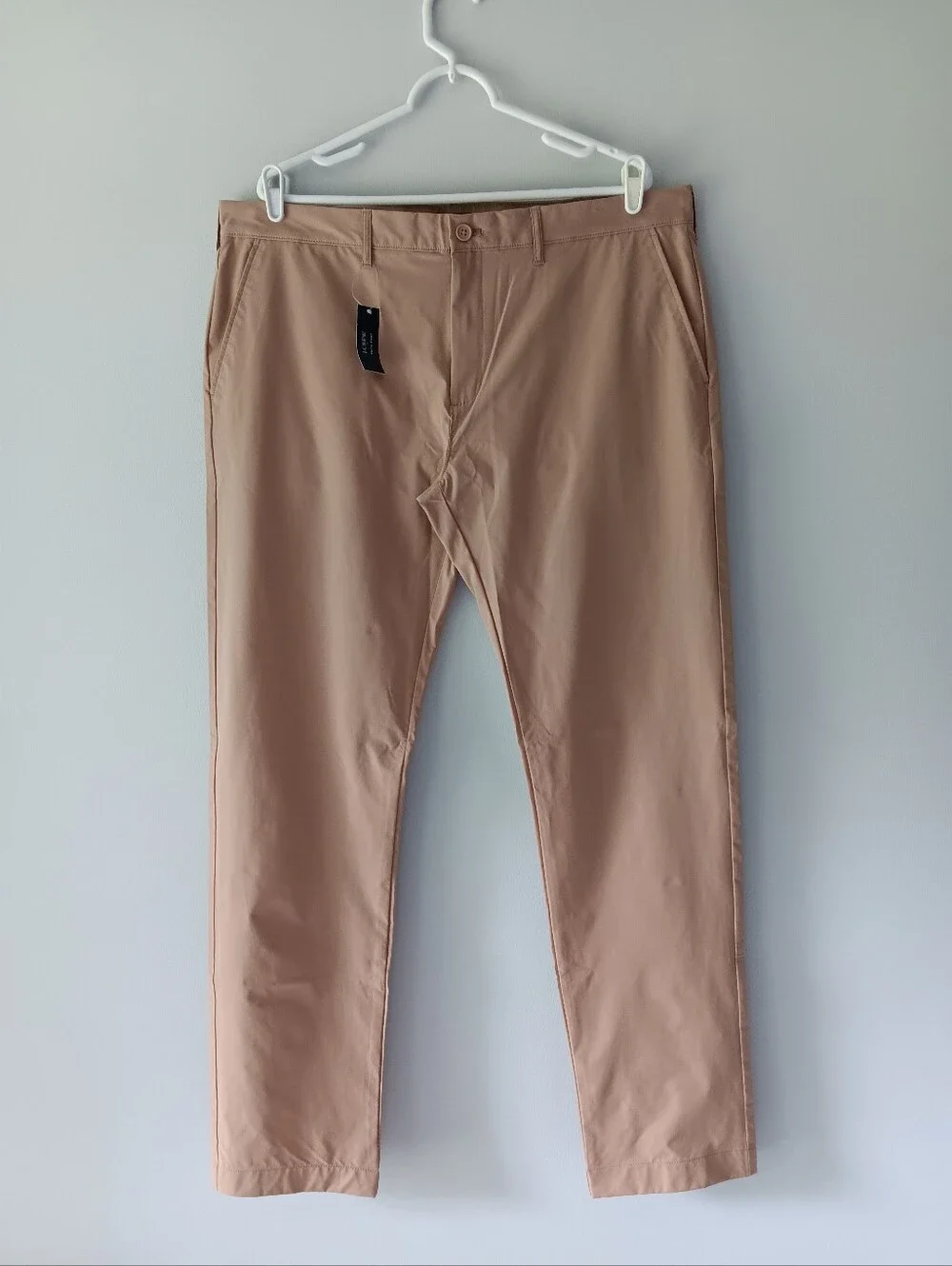 J. Crew Tech Flex Pant Performance Chinos Tapered Leg UPF 50+ Slim 38 x 34 Tan